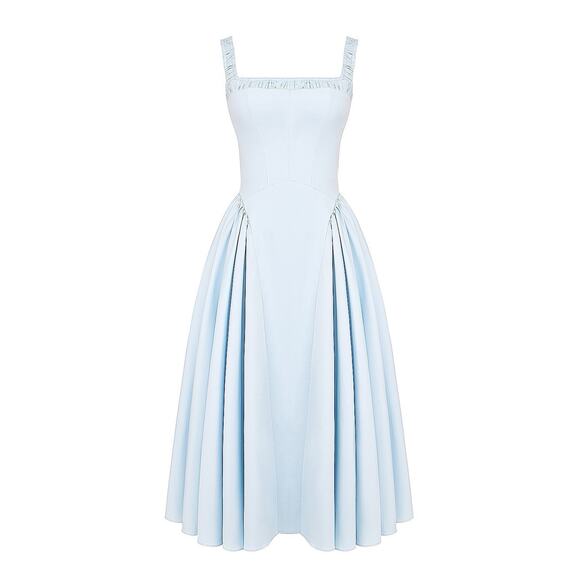 NWT House of CB Dorothy Blue Cotton Midi Sundress XS Italian Azur - Picture 8 of 14